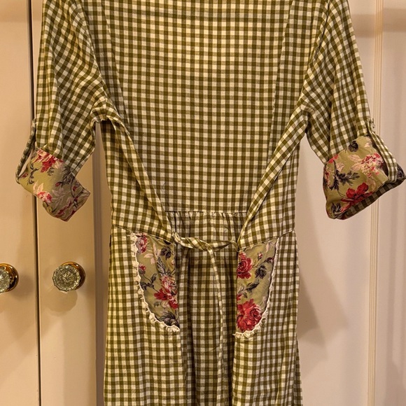 April Cornell Olive Checkered Midi Dress - Picture 5 of 5